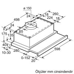BOSCH DFT63CA21T Beyaz Sürgülü Aspiratör