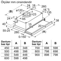 BOSCH DFT63CA61T Siyah Sürgülü Aspiratör
