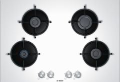 Bosch PNP7B2O10O 75 cm Doğalgazlı Beyaz Cam Ankastre Ocak