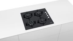 BOSCH POH6C6O10O Doğalgazlı Wok Gözlü Siyah Cam Ankastre Ocak
