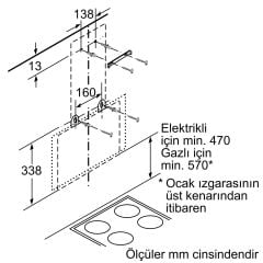 Bosch DWK065G60T Siyah Duvar Tipi Davlumbaz
