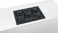 Bosch PPQ7A6B10 75 cm Doğalgazlı Woklu Siyah Cam Ankastre Ocak