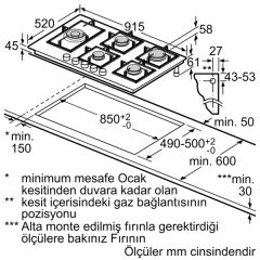 Bosch PPS9A6B90 90 cm Wok Gözlü Siyah Cam Ankastre Ocak