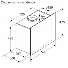Bosch DWF67AK20T Beyaz Duvar Tipi Davlumbaz