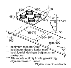 Bosch POH7C2O12O 67 cm Beyaz Cam Ankastre Ocak