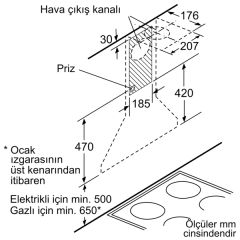Bosch DWP64CC20T Beyaz Duvar Tipi Davlumbaz