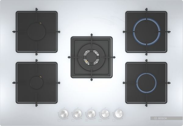 Bosch PNQ7B2O12O Wok Gözlü Beyaz Cam Ankastre Ocak