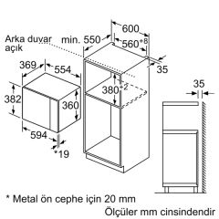 Bosch BEL554MS0 25 lt Inox Ankastre Mikrodalga Fırın