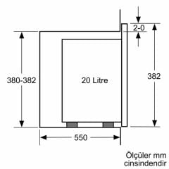 Bosch BFL520MS0 20 lt Siyah Ankastre Mikrodalga Fırın