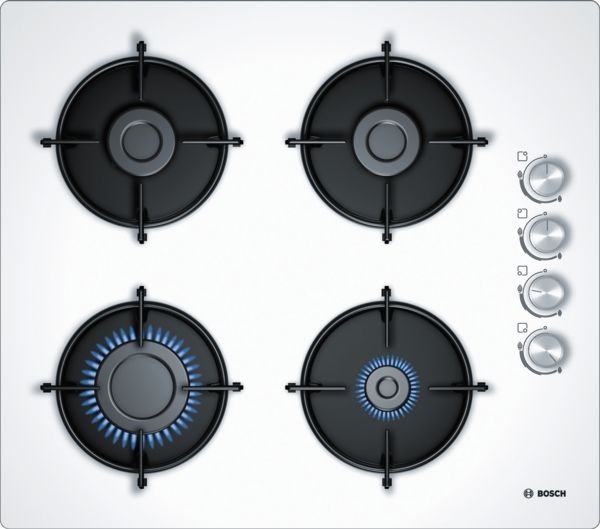 Bosch POP6C2O10O Doğalgazlı Beyaz Cam Ankastre Ocak