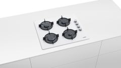 Bosch POP6C2O10O Doğalgazlı Beyaz Cam Ankastre Ocak