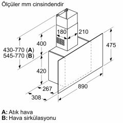 Bosch DWF95AJ60T Siyah Duvar Tipi Davlumbaz