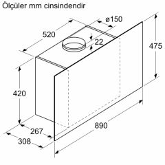 Bosch DWF95AJ60T Siyah Duvar Tipi Davlumbaz