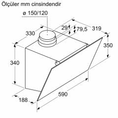 Bosch DWK63PJ61T Siyah Duvar Tipi Davlumbaz