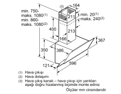 Bosch DWK68AK20T Beyaz Duvar Tipi Davlumbaz