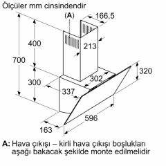 Bosch DWK64PJ60T 60 cm Siyah Cam Duvar Tipi Ankastre Davlumbaz