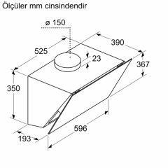 Bosch DWK66PJ70T Antrasit Duvar Tipi Davlumbaz