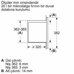 Bosch BEL623MD3 20 lt Siyah Ankastre Mikrodalga Fırın
