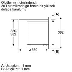Bosch BEL623MD3 20 lt Siyah Ankastre Mikrodalga Fırın