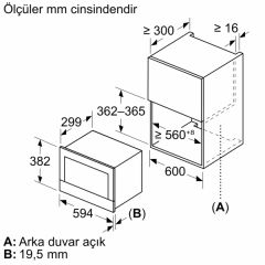 Bosch BEL7321B1 21 lt Ankastre Mikrodalga Fırın