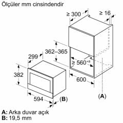 Bosch BEL7321B1 21 lt Ankastre Mikrodalga Fırın