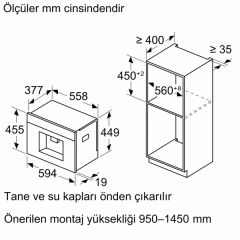 Bosch CTL7181W0 Tam Otomatik Ankastre Espresso Makinesi