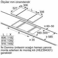 Bosch PRB3A6B70 Siyah Ankastre Domino Ocak